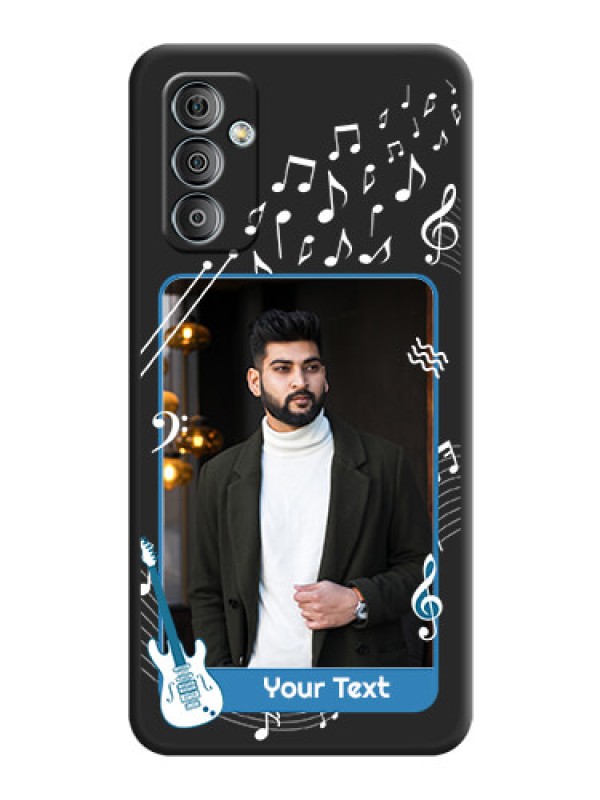 Custom Musical Theme Design with Text on Photo on Space Black Soft Matte Mobile Case - Galaxy F23