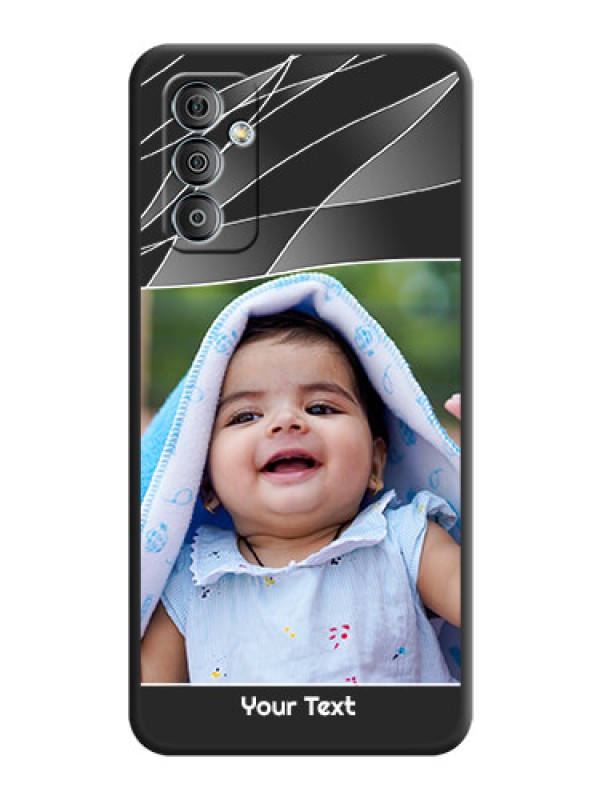 Custom Mixed Wave Lines on Photo on Space Black Soft Matte Mobile Cover - Galaxy F23