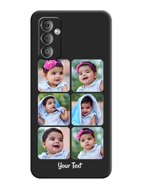 Custom Floral Art with 6 Image Holder on Photo on Space Black Soft Matte Mobile Case - Galaxy F23