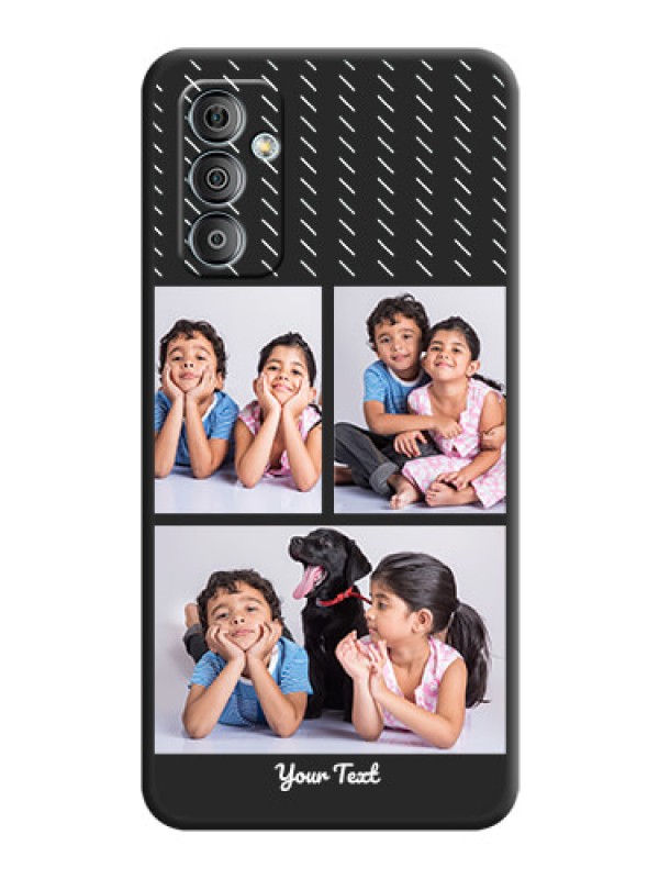 Custom Cross Dotted Pattern with 2 Image Holder  on Personalised Space Black Soft Matte Cases - Galaxy F23