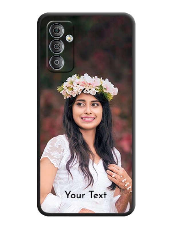 Custom Full Single Pic Upload With Text On Space Black Personalized Soft Matte Phone Covers -Samsung Galaxy F23