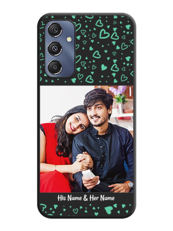 Custom Sea Green Indefinite Love Pattern - Photo on Space Black Soft Matte Mobile Cover - Galaxy F34 5G