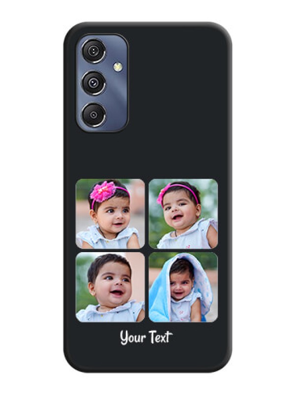 Custom Floral Art with 6 Image Holder - Photo on Space Black Soft Matte Mobile Case - Galaxy F34 5G