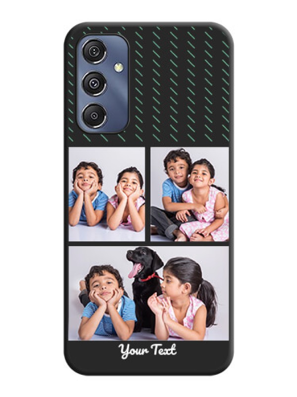 Custom Cross Dotted Pattern with 2 Image Holder on Personalised Space Black Soft Matte Cases - Galaxy F34 5G