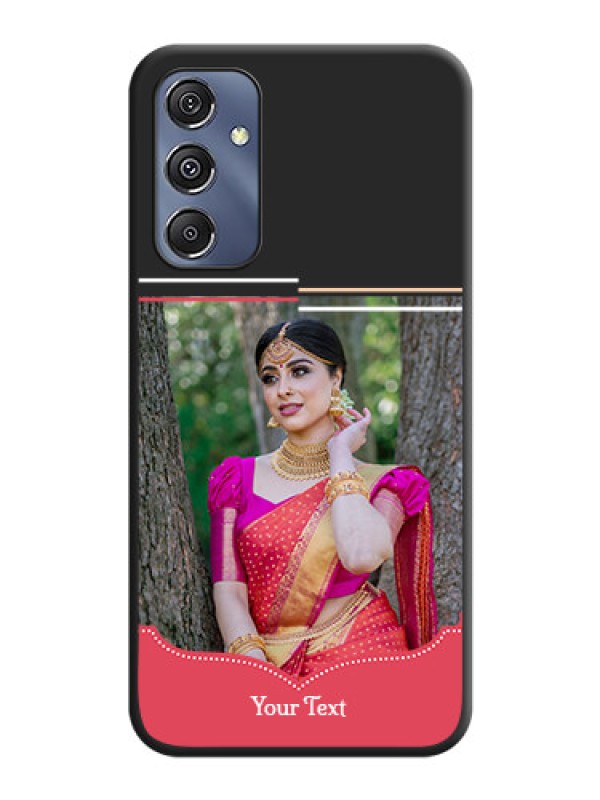 Custom Classic Plain Design with Name - Photo on Space Black Soft Matte Phone Cover - Galaxy F34 5G