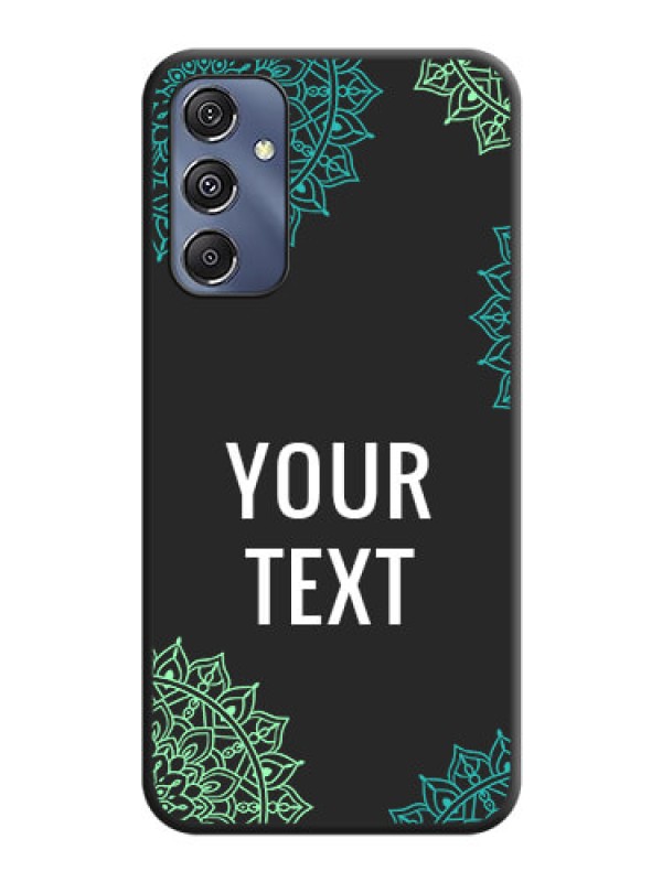 Custom Your Name with Floral Design on Space Black Custom Soft Matte Back Cover - Galaxy F34 5G