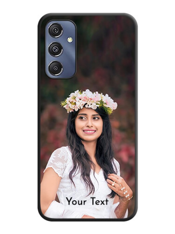 Custom Full Single Pic Upload With Text On Space Black Personalized Soft Matte Phone Covers - Galaxy F34 5G