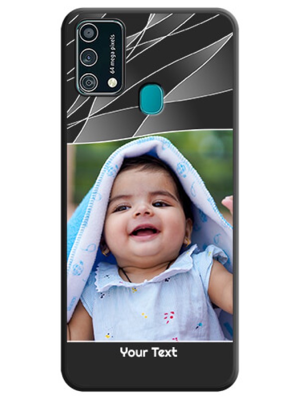 Custom Mixed Wave Lines on Photo on Space Black Soft Matte Mobile Cover - Galaxy F41