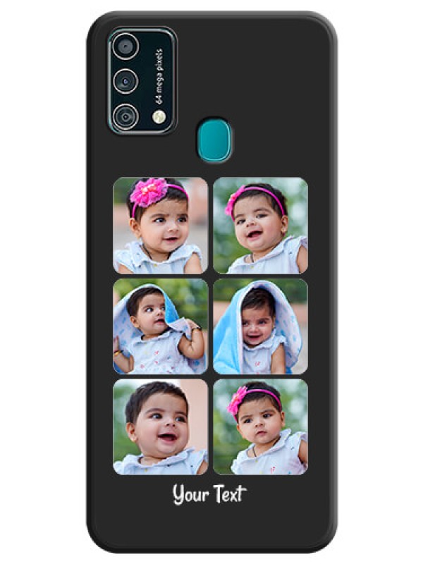 Custom Floral Art with 6 Image Holder on Photo on Space Black Soft Matte Mobile Case - Galaxy F41