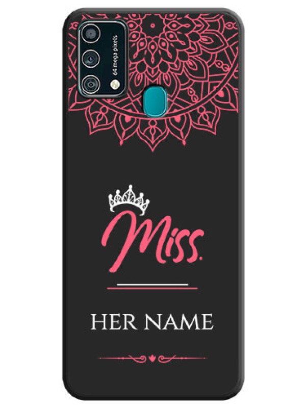 Custom Mrs Name with Floral Design on Space Black Personalized Soft Matte Phone Covers - Galaxy F41