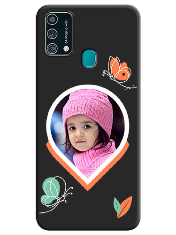 Custom Upload Pic With Simple Butterly Design On Space Black Personalized Soft Matte Phone Covers -Samsung Galaxy F41
