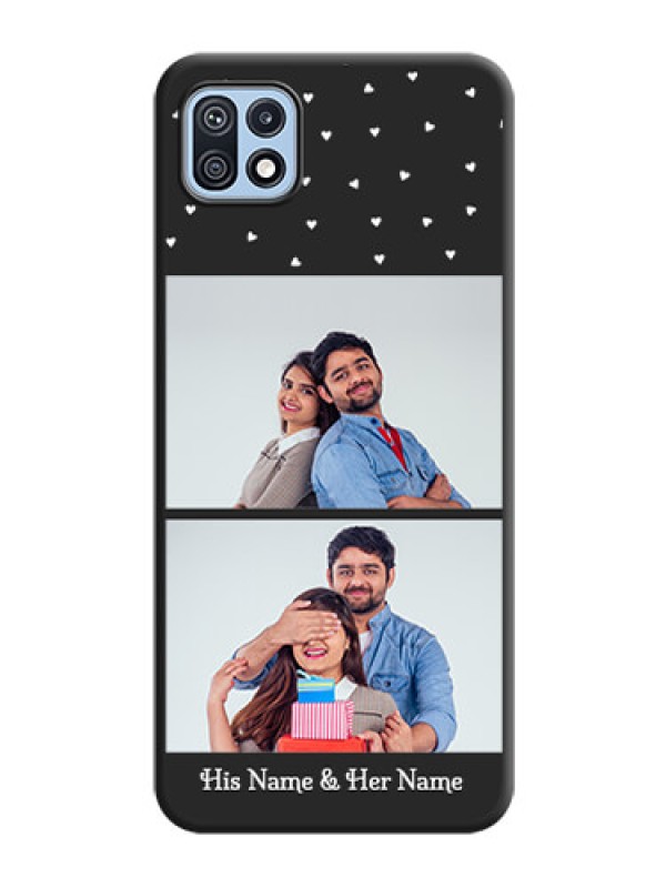Custom Miniature Love Symbols with Name on Space Black Custom Soft Matte Back Cover - Galaxy F42 5G