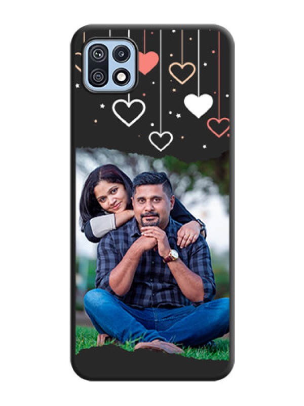 Custom Love Hangings with Splash Wave Picture on Space Black Custom Soft Matte Phone Back Cover - Galaxy F42 5G