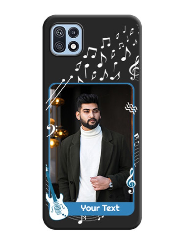 Custom Musical Theme Design with Text on Photo on Space Black Soft Matte Mobile Case - Galaxy F42 5G