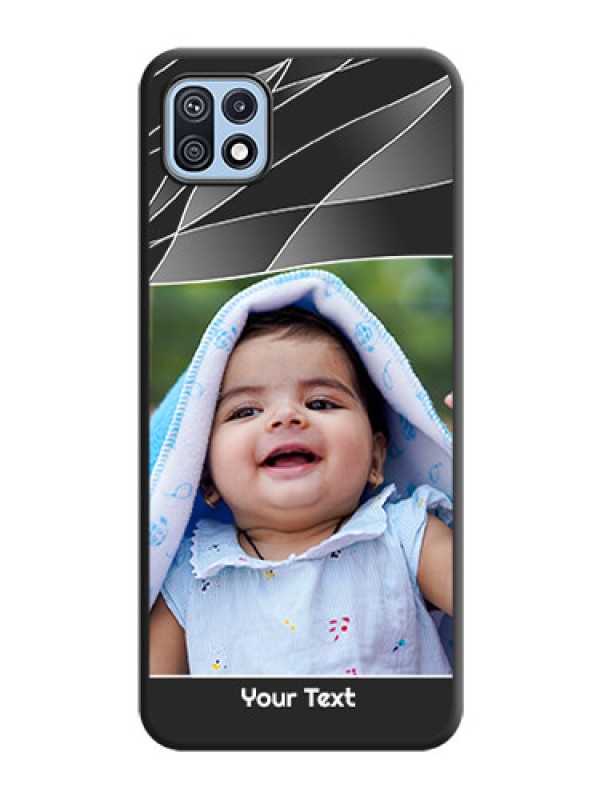 Custom Mixed Wave Lines on Photo on Space Black Soft Matte Mobile Cover - Galaxy F42 5G