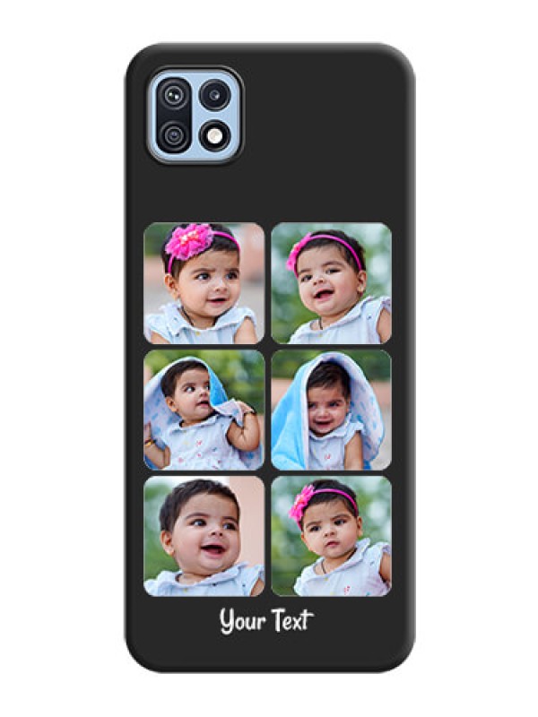 Custom Floral Art with 6 Image Holder on Photo on Space Black Soft Matte Mobile Case - Galaxy F42 5G