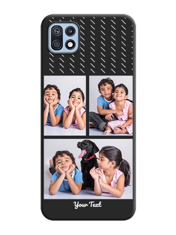 Custom Cross Dotted Pattern with 2 Image Holder  on Personalised Space Black Soft Matte Cases - Galaxy F42 5G