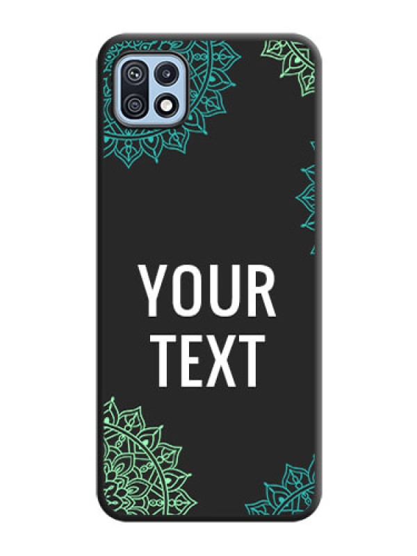 Custom Your Name with Floral Design on Space Black Custom Soft Matte Back Cover - Galaxy F42 5G