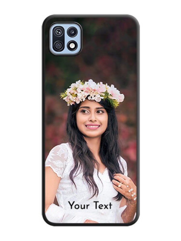 Custom Full Single Pic Upload With Text On Space Black Personalized Soft Matte Phone Covers -Samsung Galaxy F42 5G
