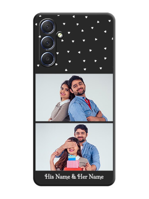 Custom Miniature Love Symbols with Name on Space Black Custom Soft Matte Back Cover - Galaxy F54 5G