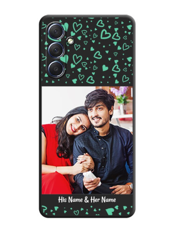 Custom Sea Green Indefinite Love Pattern - Photo on Space Black Soft Matte Mobile Cover - Galaxy F54 5G