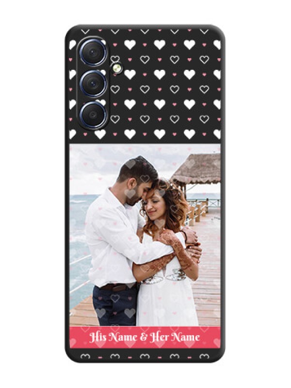 Custom White Color Love Symbols with Text Design - Photo on Space Black Soft Matte Phone Cover - Galaxy F54 5G