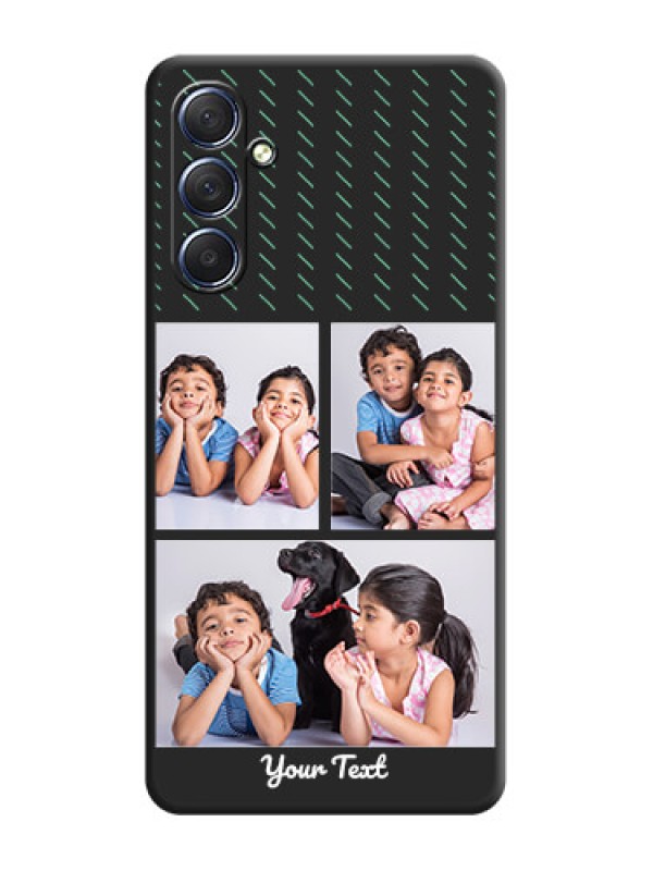 Custom Cross Dotted Pattern with 2 Image Holder on Personalised Space Black Soft Matte Cases - Galaxy F54 5G