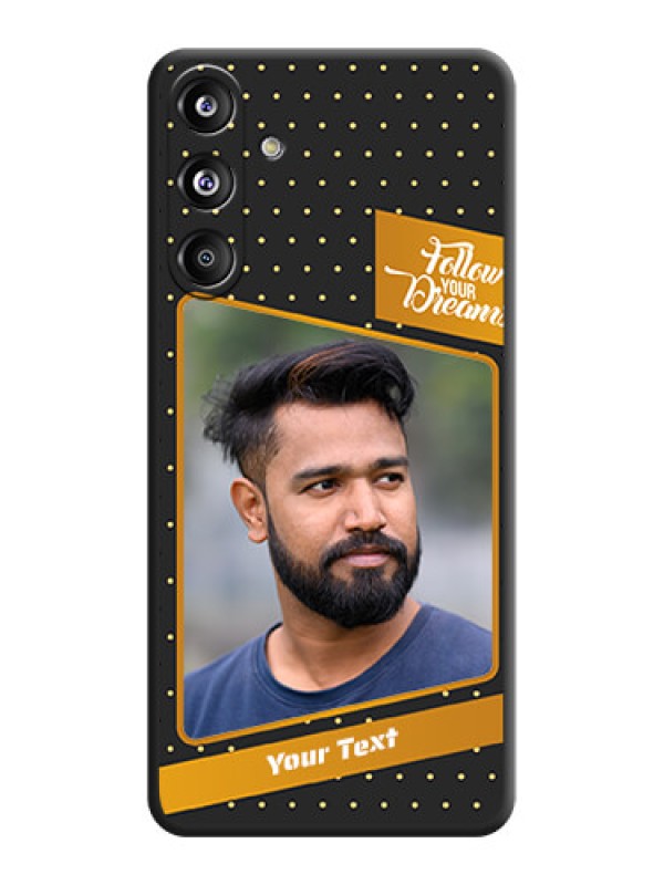 Custom Follow Your Dreams with White Dots On Space Black Custom Soft Matte Mobile Back Cover - Galaxy F55 5G