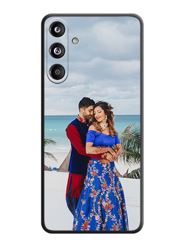 Custom Full Single Pic Upload On Space Black Custom Soft Matte Mobile Back Cover - Galaxy F55 5G