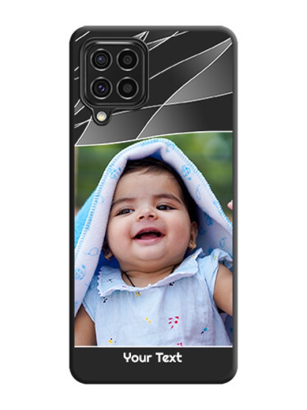 Custom Mixed Wave Lines on Photo on Space Black Soft Matte Mobile Cover - Galaxy F62