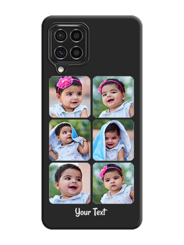 Custom Floral Art with 6 Image Holder on Photo on Space Black Soft Matte Mobile Case - Galaxy F62
