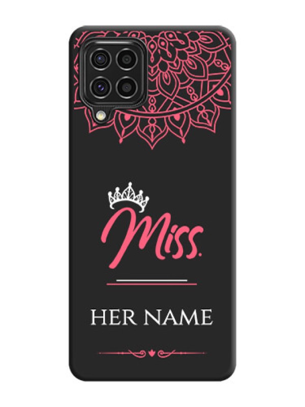 Custom Mrs Name with Floral Design on Space Black Personalized Soft Matte Phone Covers - Galaxy F62