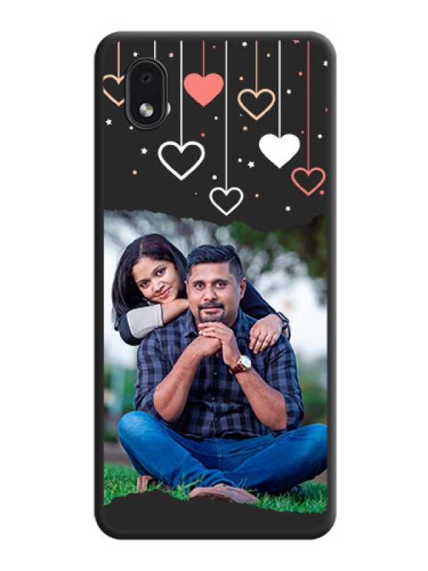 Custom Love Hangings with Splash Wave Picture on Space Black Custom Soft Matte Phone Back Cover - Galaxy M01 Core