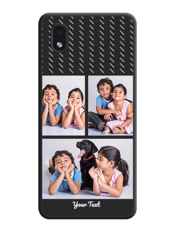 Custom Cross Dotted Pattern with 2 Image Holder  on Personalised Space Black Soft Matte Cases - Galaxy M01 Core