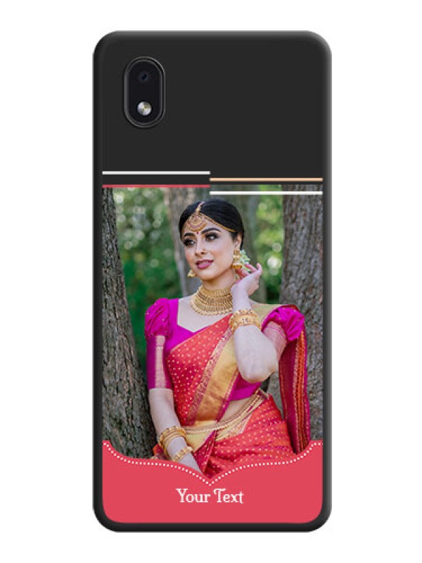 Custom Classic Plain Design with Name on Photo on Space Black Soft Matte Phone Cover - Galaxy M01 Core
