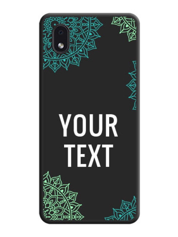 Custom Your Name with Floral Design on Space Black Custom Soft Matte Back Cover - Galaxy M01 Core
