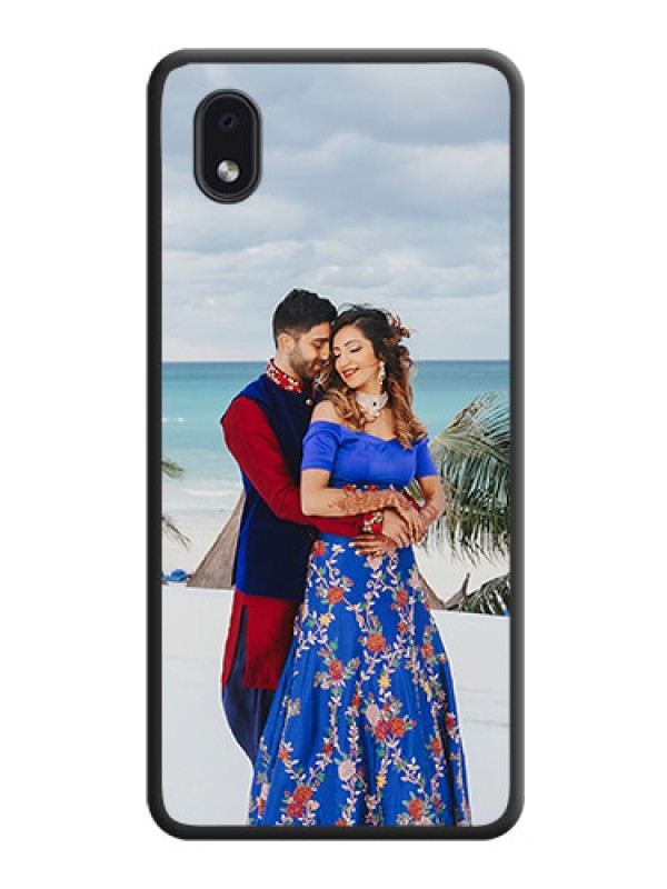 Custom Full Single Pic Upload On Space Black Personalized Soft Matte Phone Covers -Samsung Galaxy M01 Core