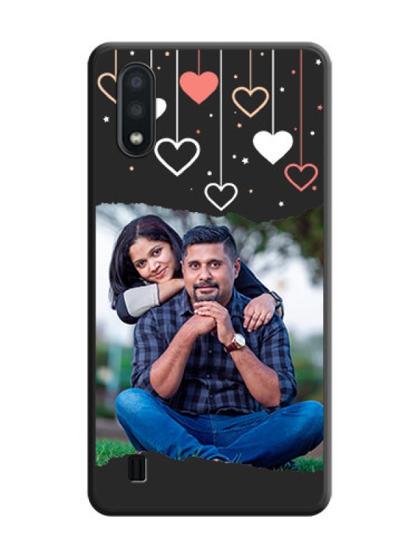 Custom Love Hangings with Splash Wave Picture on Space Black Custom Soft Matte Phone Back Cover - Galaxy M01