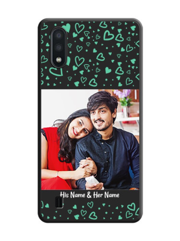 Custom Sea Green Indefinite Love Pattern on Photo on Space Black Soft Matte Mobile Cover - Galaxy M01