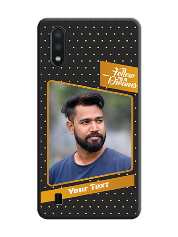 Custom Follow Your Dreams with White Dots on Space Black Custom Soft Matte Phone Cases - Galaxy M01