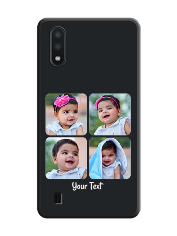 Custom Floral Art with 6 Image Holder on Photo on Space Black Soft Matte Mobile Case - Galaxy M01
