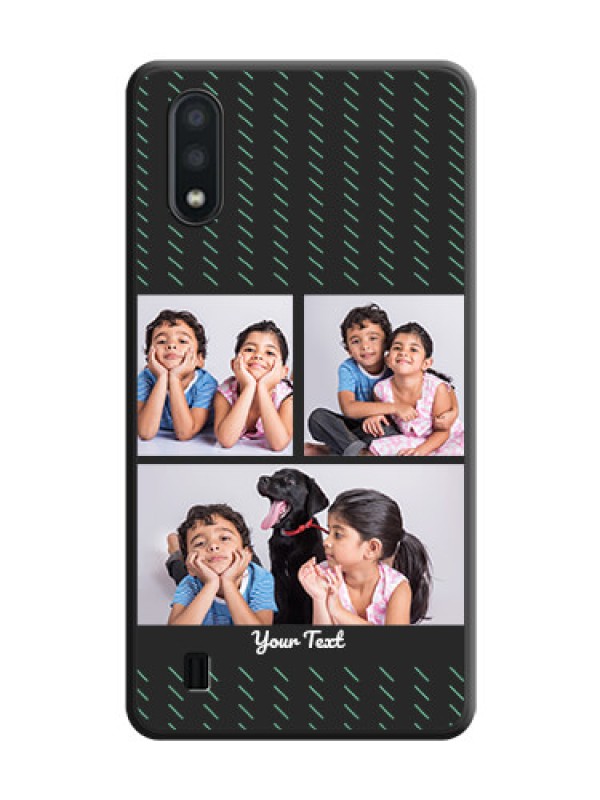 Custom Cross Dotted Pattern with 2 Image Holder  on Personalised Space Black Soft Matte Cases - Galaxy M01