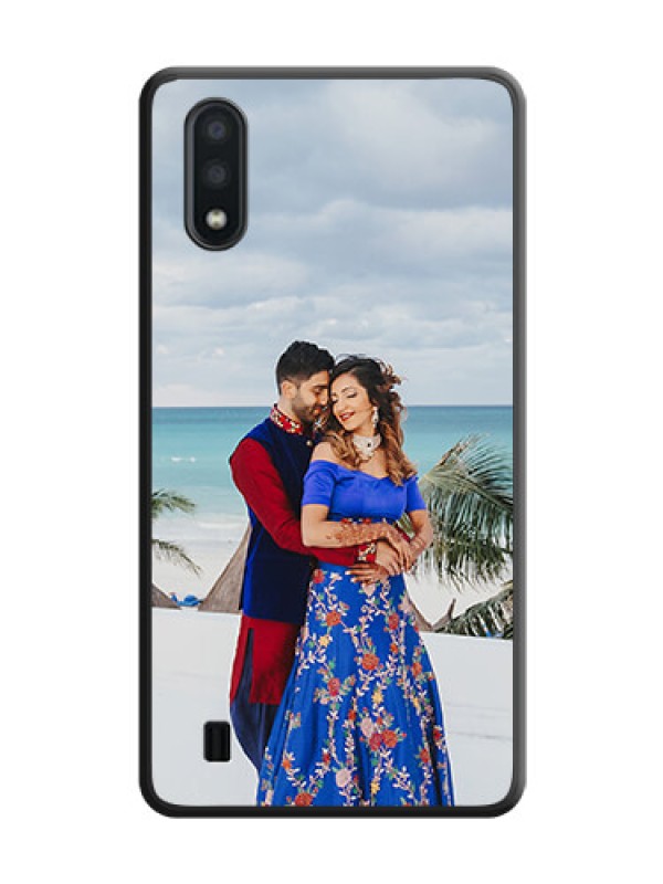 Custom Full Single Pic Upload On Space Black Personalized Soft Matte Phone Covers -Samsung Galaxy M01