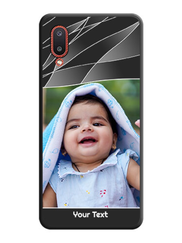 Custom Mixed Wave Lines on Photo on Space Black Soft Matte Mobile Cover - Galaxy M02