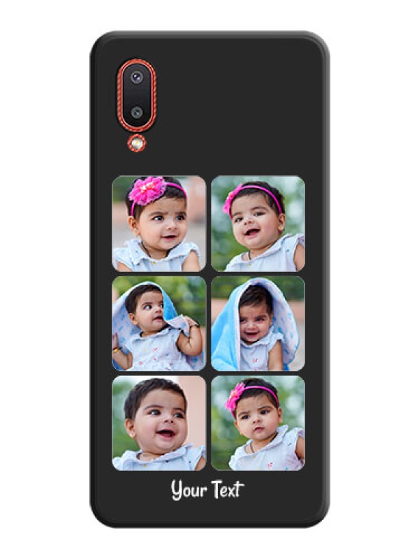 Custom Floral Art with 6 Image Holder on Photo on Space Black Soft Matte Mobile Case - Galaxy M02