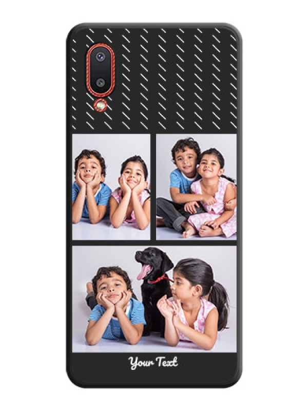 Custom Cross Dotted Pattern with 2 Image Holder  on Personalised Space Black Soft Matte Cases - Galaxy M02