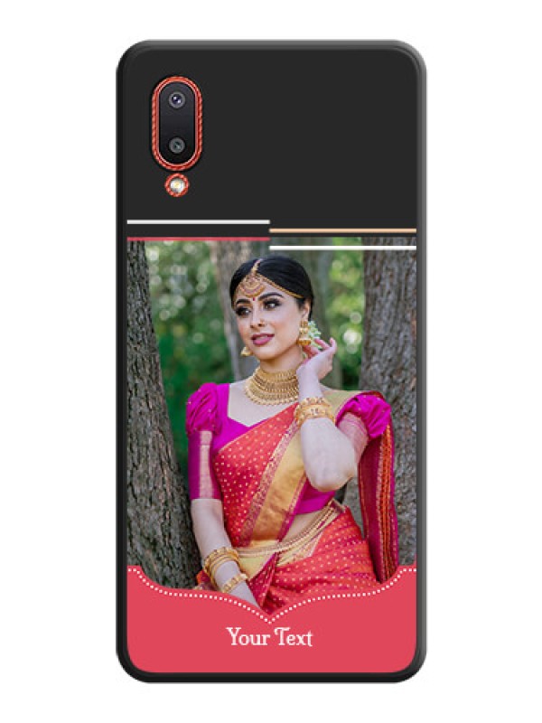 Custom Classic Plain Design with Name on Photo on Space Black Soft Matte Phone Cover - Galaxy M02