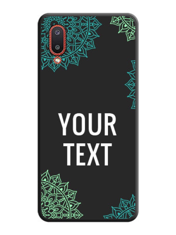 Custom Your Name with Floral Design on Space Black Custom Soft Matte Back Cover - Galaxy M02