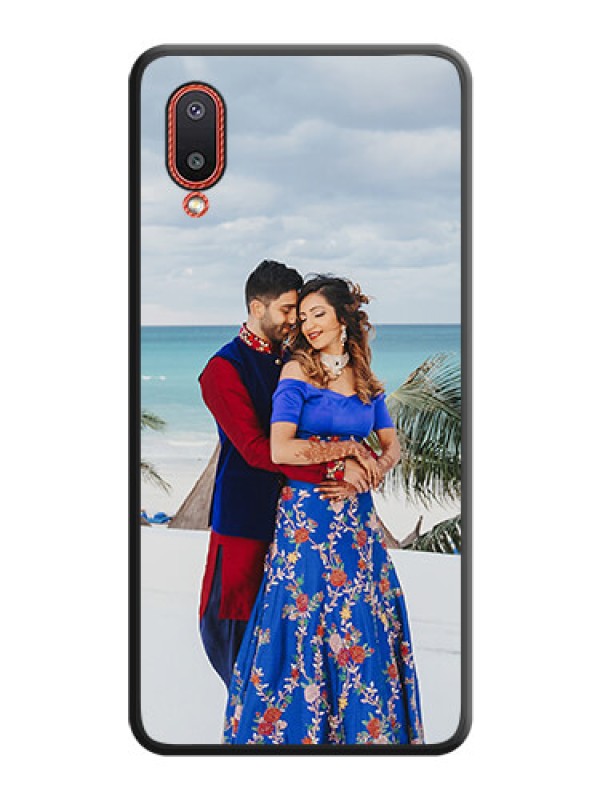 Custom Full Single Pic Upload On Space Black Personalized Soft Matte Phone Covers -Samsung Galaxy M02