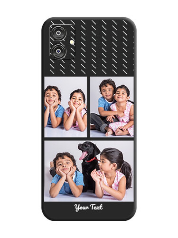 Custom Cross Dotted Pattern with 2 Image Holder on Personalised Space Black Soft Matte Cases - Galaxy M04